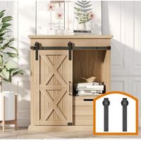 Mini kit de Matériel de Porte Coulissante 1,5M/5FT Quincaillerie Kit de Rail pour Placard Meuble TV Armoire de Rangement