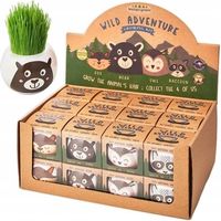Cultivo de césped ecológico en una maceta Animales del bosque: mezcla de patrones