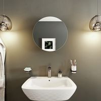 Croydex, Mobile a Parete da Bagno, in Acciaio Inox, con Specchio Rotondo