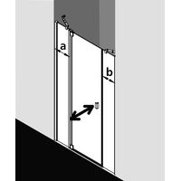 Kermi Porte battante RAYA 1AL 1000x 2000 BV : 968-1008 SIHG verre trempé Opaco Clean