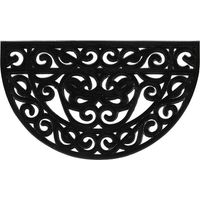 Tapis d'entrée en caoutchouc noir en forme de demi-lune, 45x75 cm, Ladydoc 04069