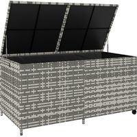 Coffre de jardin en résine tressée. coffre de rangement extérieur 650 L imperméable avec doublure zippée