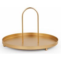 Tono Su Tono Vassoio con Manico in Metallo H 140 Mm D 210 Mm Oro