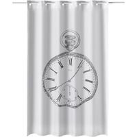 Cortina baño estampado reloj 180 x 200 cm poliester atenas