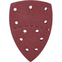 Ortviai Papier de verre triangulaire pour ponceuse manuelle – 60 pièces, grain 60, dimensions 140 x 140 x 100 mm, 11 trous