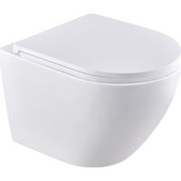 Wand WC Ohne Spülrand – Weißes Hänge-WC aus Nano-Keramik, 360° Leise Spülung, Absenkautomatik, Wasser- & Platzsparend, Einfache Montage