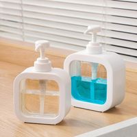 Distributeur de savon 2 pièces, 300 ml blanc, pour douche, shampoing, liquide vaisselle.