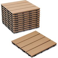Jiubiaz Lot de 44 dalles de Terrasse Clipsable 30 X 30 cm Revêtement Extérieur Pour Jardin Balcon Piscine