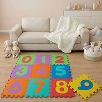 Tapis de Jeu Doux pour Bébé Dalles Puzzle en Mousse Enfants Chiffres