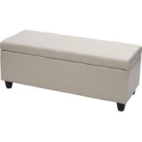 Panca contenitore elegante Kriens ecopelle 114x45x45cm avorio
