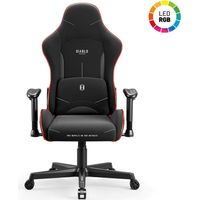 UNKNOWN Diablo Chaise Gaming X-Starter Fauteuil Gamer Siege de Bureau Ergonomique Revêtement en Tissu, Accoudoirs Réglables, Mécanisme D'inclinaison Chaise Ergonomique, Siège Gaming Noir (LED) (150