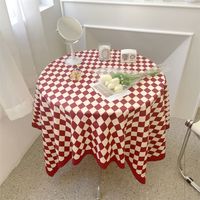 Nappe à Carreaux Vintages Rouge et Blanche 100x150cm - Couverture de Table Pratique pour Table Rectangulaire, Ronde ou Basse