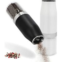 2er Set elektrische Mühlen - ADE - MILL - Glas/Kunststoff - H 18,3 cm - Schwarz & Weiß