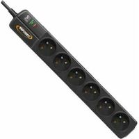 Infosec S6 Black Line II Mehrfachsteckdose Schwarz 6 Steckdosen
