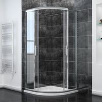 ELEGANT Sliding Shower Cabin Reversible Quadrant Shower Enclosure 6mm Safety Glass Screen 900 x 900 mm