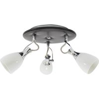 Applique murale Plafonnier marron et blanc 3 Spots orientables et inclinables 3 x 60 W G9