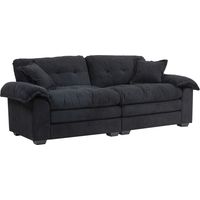 Canapé 213 cm Chenille double couches mémoire mousse ressorts poches Noir 214x89x93 cm ZIPSOFA Canapé