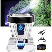 Lampada frontale a LED ricaricabile, 1200 mAh x 2, 40 LED con 3 modalità di alimentazione - Luce bianca