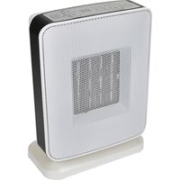 DX Drexon QUADRO 503050 - Soufflant céramique - 1500W - 15,6 x 25,1 x 32,1 cm - Oscillant à 80° - Affichage Led - Blanc/noir