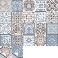 20 Pièces (10×10cm) Stickers Carrelage, Autocollants de Carrelage Adhésifs Mural, Autocollants Marocains Imperméables pour Décoration de Cuisine, Sall