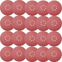 Disque de Ponçage 30pcs Disques Abrasifs,Disques abrasifs Diamètre 225 mm Grain5X PP40/60/100/120/180/240 8trous en rouge Papier abrasif pour construction a sec(30pcs),