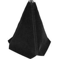 BEBUSINGOTO Schaltmanschetten fürs Auto, Staubschutz für den manuellen Schaltknauf, universelle Schaltmanschetten (schwarzes Wildleder mit schwarzen Nähten)