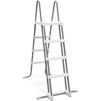 Pool Ladder 91-107 cm, Anti-Slip Steps, Metal Frame