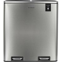 Poubelle de tri à pédale 60L – 2 compartiments – Acier inoxydable – Finition anti-traces – Fermeture silencieuse – Dimensions 58,5 x 36 x 65 cm – Les Collectors