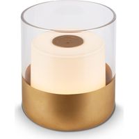 Battery LED table lamp, with glass, gold, 1xLED/2W