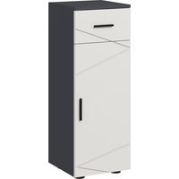 Mobiletto Bagno in Truciolato con Cassetto e Armadietto a 2 Livelli Regolabili, 30x30x82 cm, Grigio