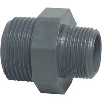 Profec Doppelnippel reduziert, PVC-U 3 Zoll AG x 2 Zoll AG, 10 bar, grau