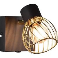 Wandstrahler ARDON mit Gitter Lampenschirm in Gold, Breite 9cm