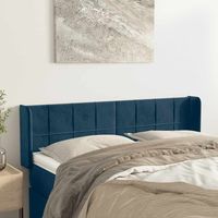 Tête de lit avec oreilles Style Classique Armoire de lit - Bleu foncé 147x16x78/88 cm Velours BV353798 - BonneVie