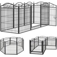 Enclos pour chien et rongeur 80 x 63 cm – Métal traité anti-rouille – 8 panneaux modulables – Usage intérieur et extérieur – Bingopaw