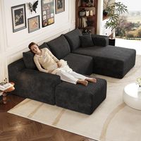 Canapé à d'angle convertible,canapé 3 Places,canapé convertible,de Compression modulaire en U,pour Le Salon,241 cm de long,spacieux et confortable,Peut être combiné librement,Aucun assemblage requis