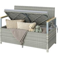 Panca Giardino 2 Posti Rotin 170L avec Cuscino, Gris Clair