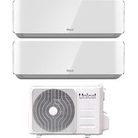 Climatizzatore Condizionatore Unical Dual Split Inverter serie AIR CRISTAL 13+13 con XMX2 18HE R-32 Wi-Fi Optional 13000+13000