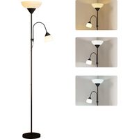 Lampadaire liseuse double tete 3 temperatures de couleur noir