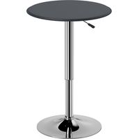 Round Bar Table, 360 Degree Swivel Counter Pub Table with Adjustable Height, for Kitchen, Cafe, Black
