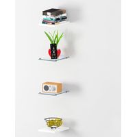 Juego 4 estantes de pared madera y cristal diseño pared salón Joy Wall