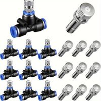 Raccord en T 8 mm + buse (lot de 10) : buse de pulvérisation à connexion rapide, buse pour semis, buse de pulvérisation pour jardin