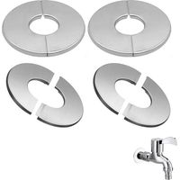 Rosace Robinet Mitigeur Douche 4 Pièces Ouvrante Robinetterie Ø 24mm (Acier Inoxydable Rosace Plomberie Plate Basse for Cuisine Salle de Bain