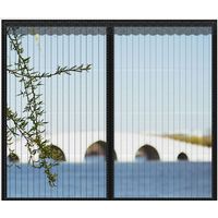 Insektenschutzgitter für Fenster, zuschneidbar, 130 cm - 150 cm, mit Klebestreifen, feinmaschig, ohne Bohren - Schwarz
