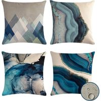 Ahlsen Wasserdichte Outdoor-Kissenbezüge, 45,7 x 45,7 cm, Set mit 4 blauen dekorativen Kissenbezügen für Terrasse und Garten, 45,7 x 45,7 cm (wasserdicht-5)
