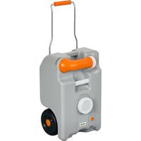 Serbatoio per Acqua da Campeggio 22L con Ruote e Maniglia e Beccuccio Girevole, Grigio
