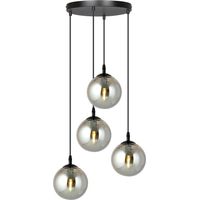 Lampada a Sospensione Cosmo, Acciaio verniciato a polvere, Vetro, Nero, Grigio, 40x100x40 cm