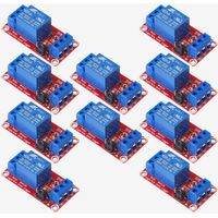 Lot de 10 Module Relais 1 Canal, 5V 1 Channel Relay Module avec Optocoupleur, Compatible avec Déclencheur de Bas Ou Haut Niveau
