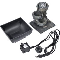 Fontaine de bureau en résine élégante avec boule lumineuse, décoration de paysage pour table - 220V prise EU