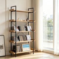 Étagère Scandinave au Sol avec 5 Niveaux – Étagère Murale ou Libre-Service, Design Minimaliste et Moderne pour Salon, Chambre ou Bureau