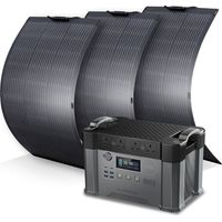 ALLPOWERS S2000 Pro MPPT Solar Generator with 3 100W Flexible Solar Panels, 2400W 1500wh Portable Power Station, Solar Mobile Battery Pack for Outdoor RV Camping, Home Emergency, Travel